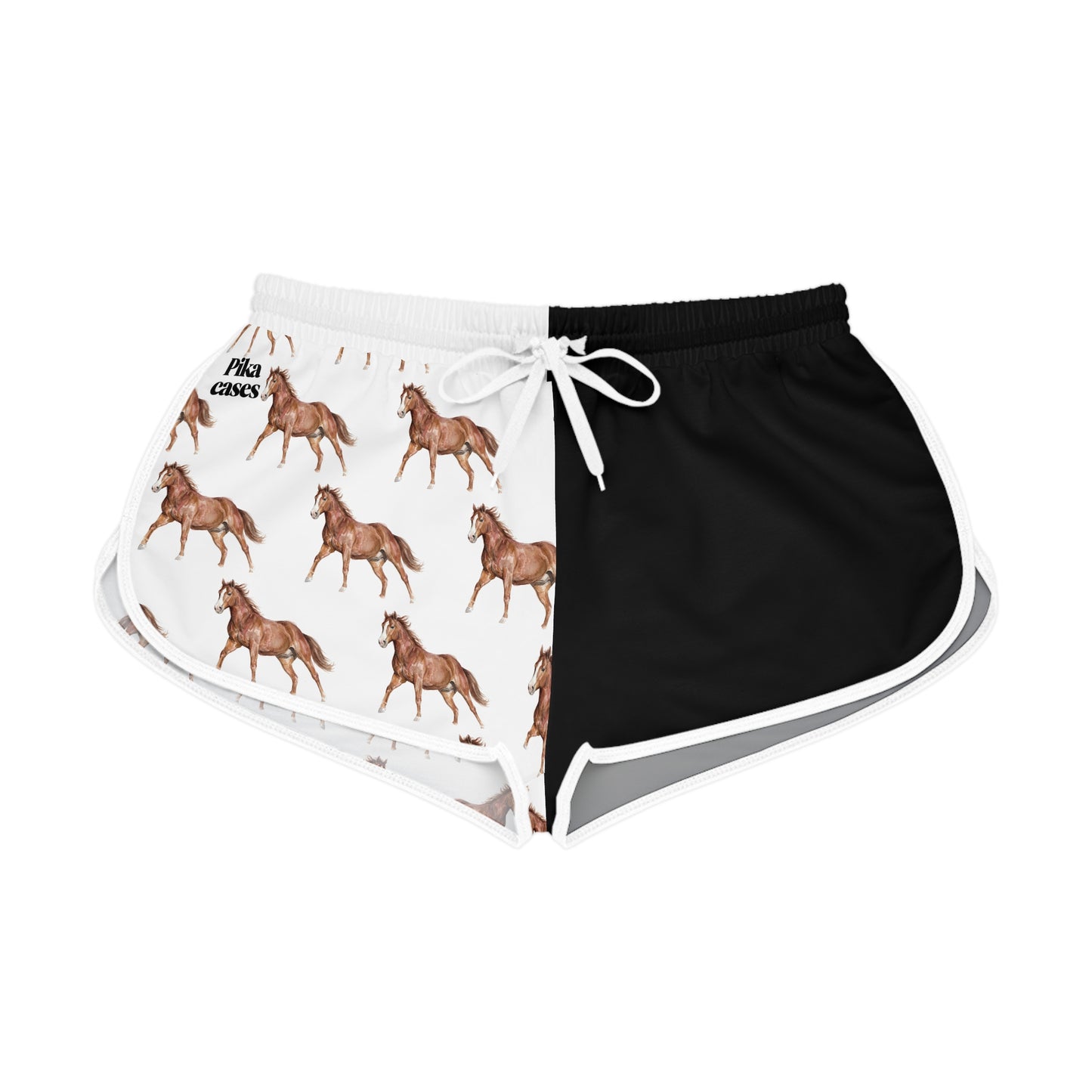 Horse Black & White Relaxed Shorts