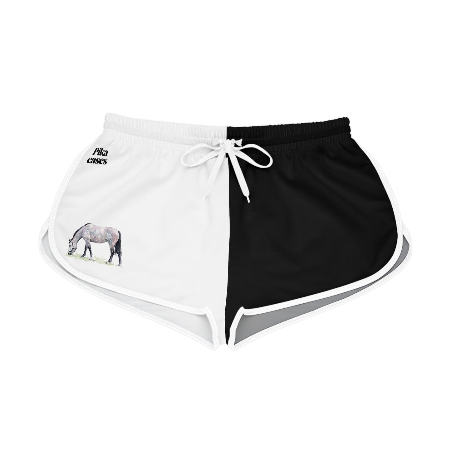 Horse Black & White Relaxed Shorts