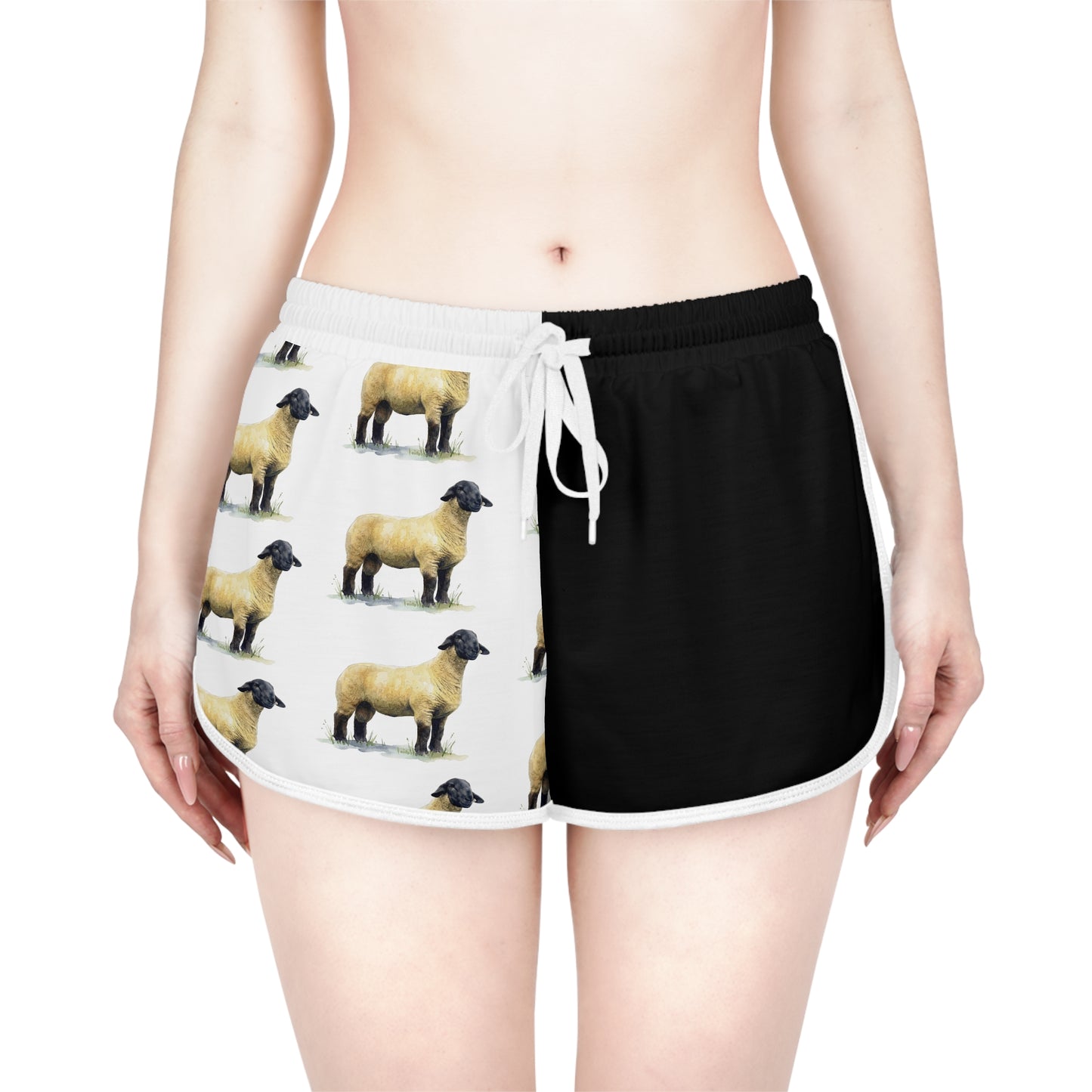 Suffolk Sheep Black & White Relaxed Shorts
