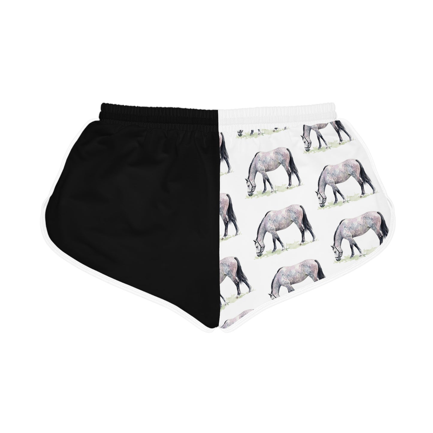 Horse Black & White Relaxed Shorts