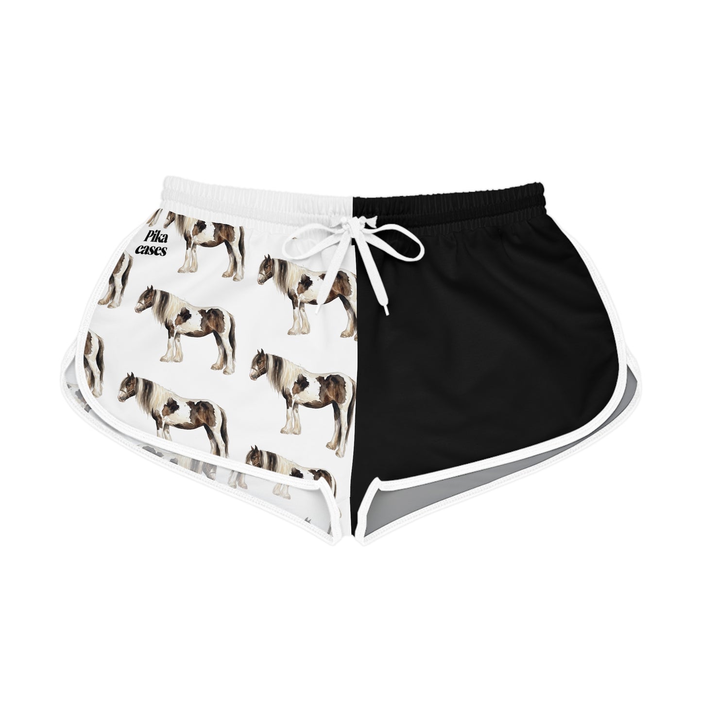 Horse Black & White Relaxed Shorts