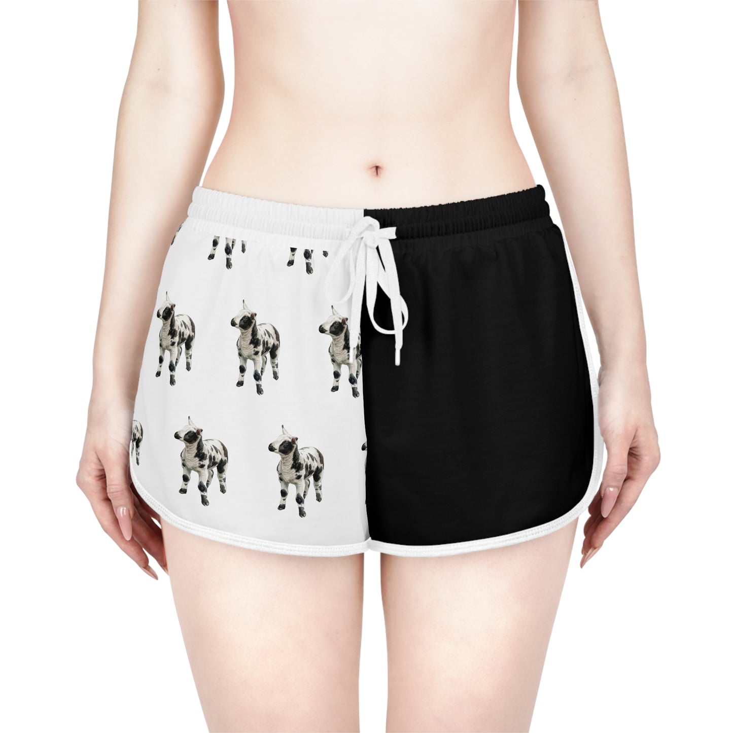 Dutch Spotted Black & White Relaxed Shorts