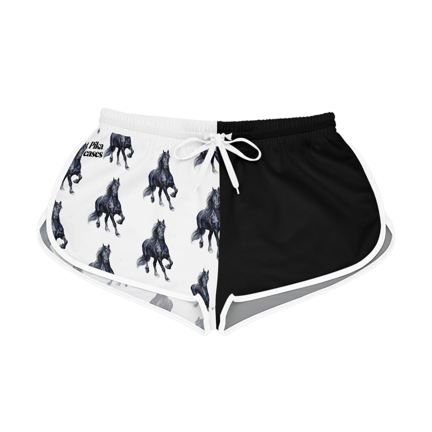 Horse Black & White Relaxed Shorts