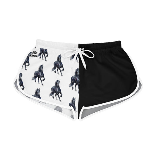 Horse Black & White Relaxed Shorts