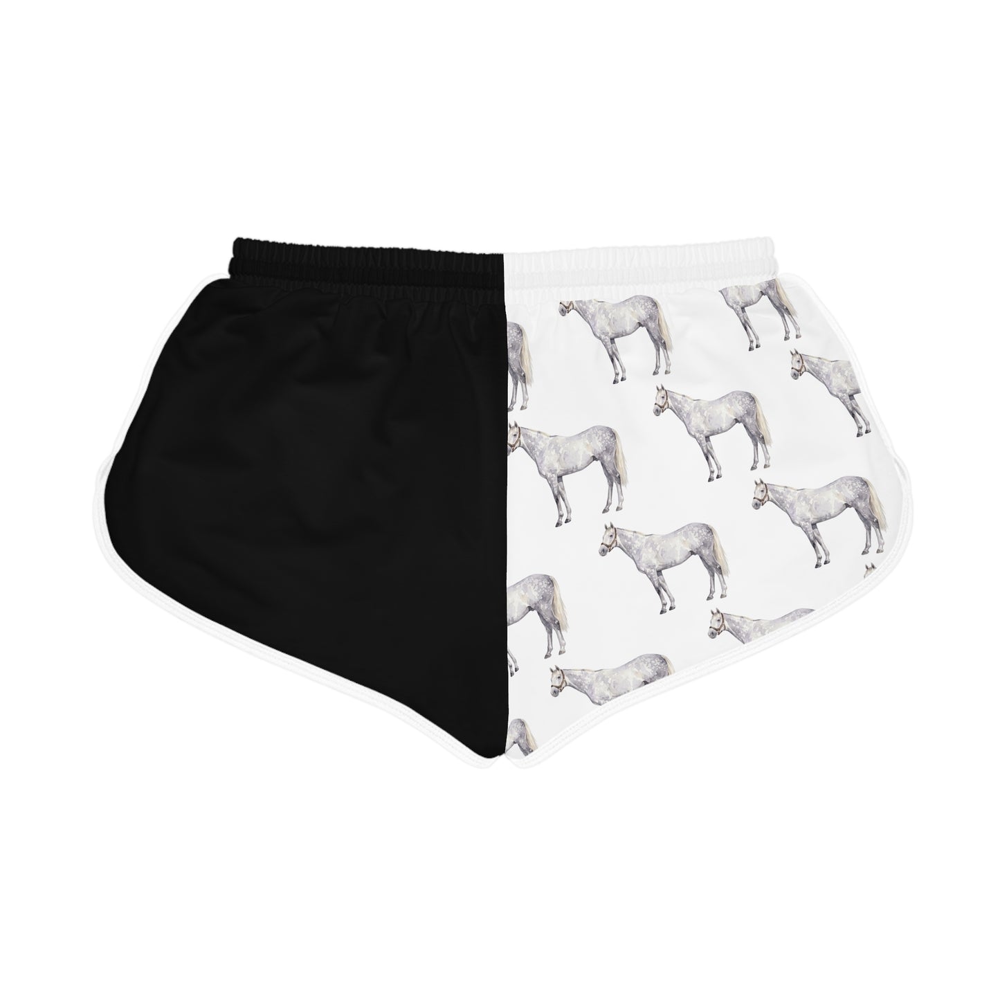 Horse Black & White Relaxed Shorts