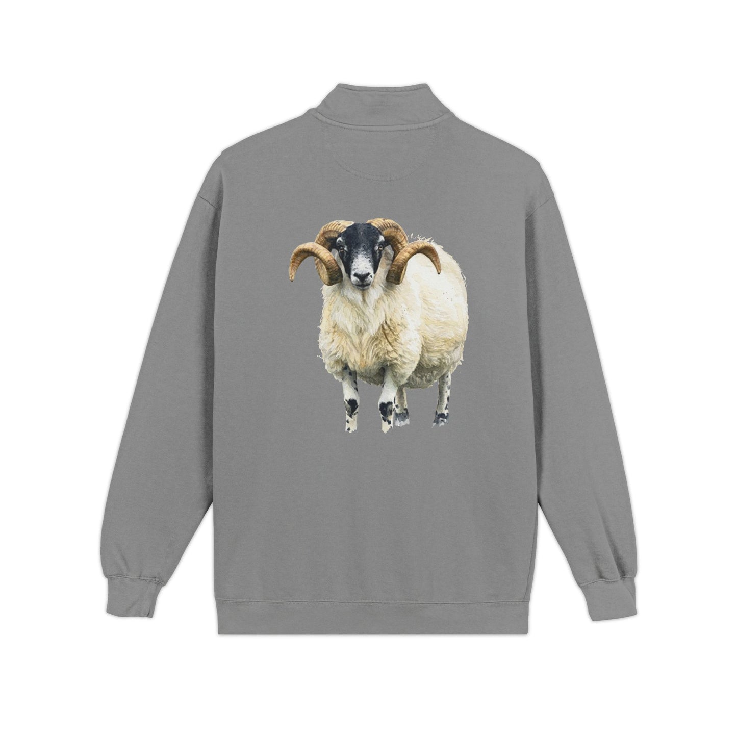 Quarter-Zip Sweatshirt — Pastel Sheep Graphic Cozy Pullover