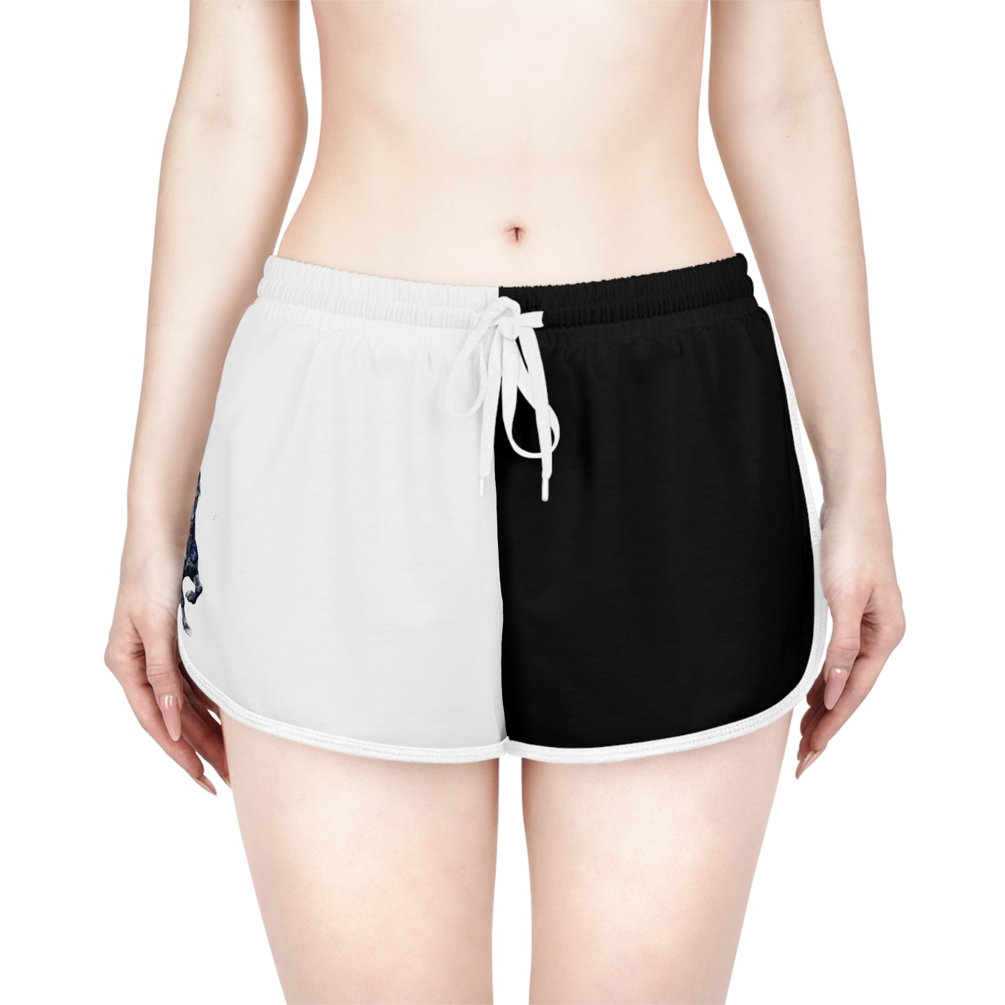 Horse Black & White Relaxed Shorts