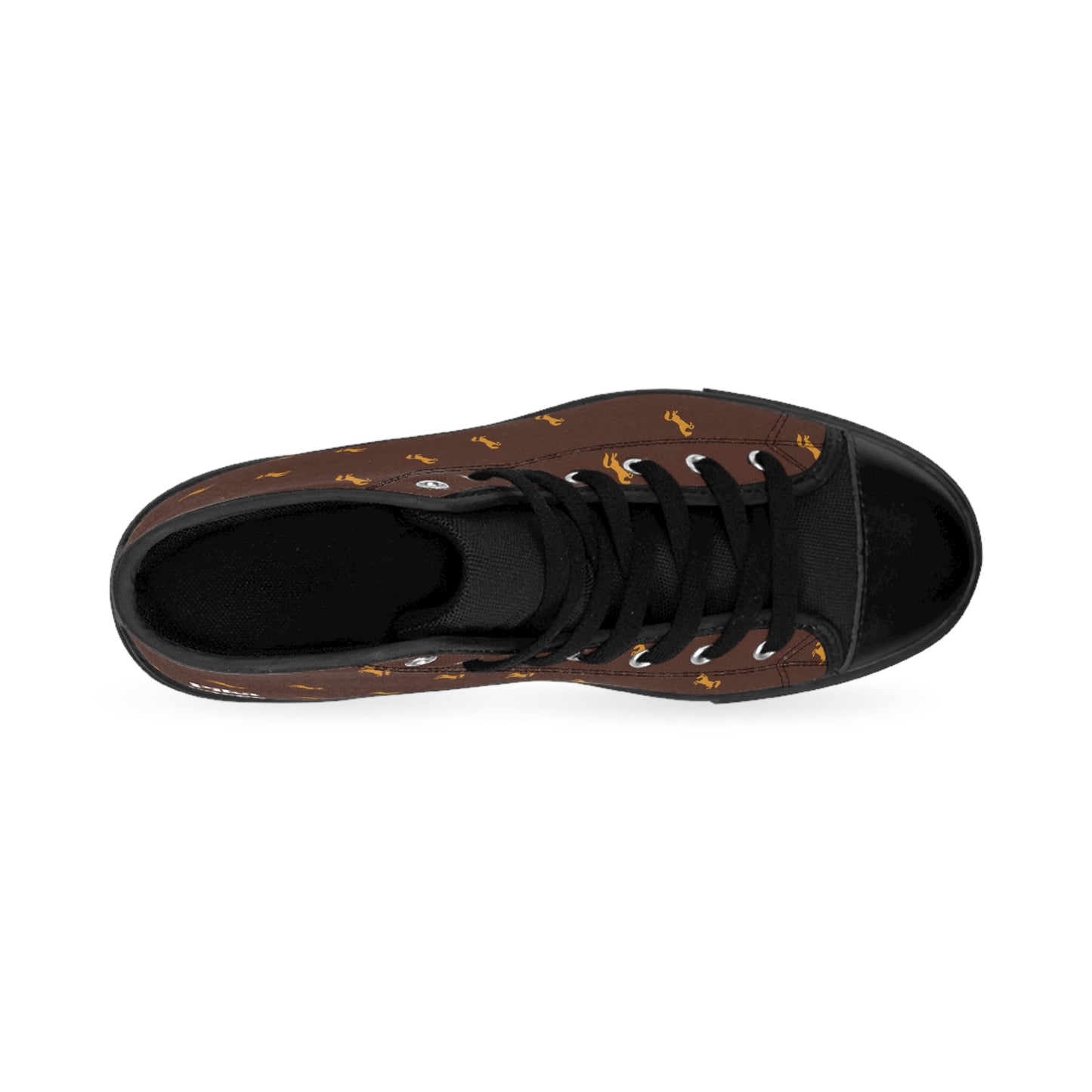 Brown Polo Pony High-Top Sneakers — Women's Classic Canvas Shoes