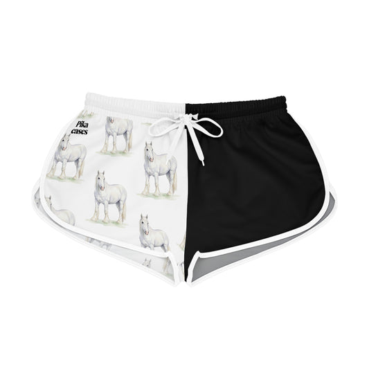 Horse Black & White Relaxed Shorts