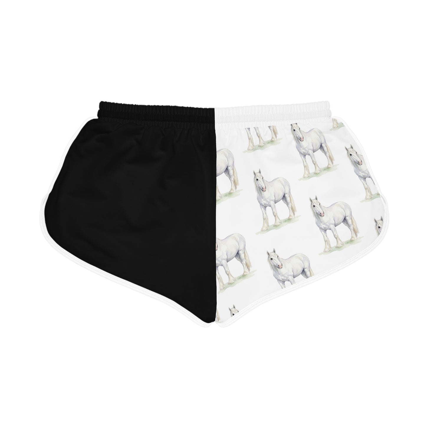 Horse Black & White Relaxed Shorts