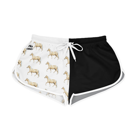 Horse Black & White Relaxed Shorts