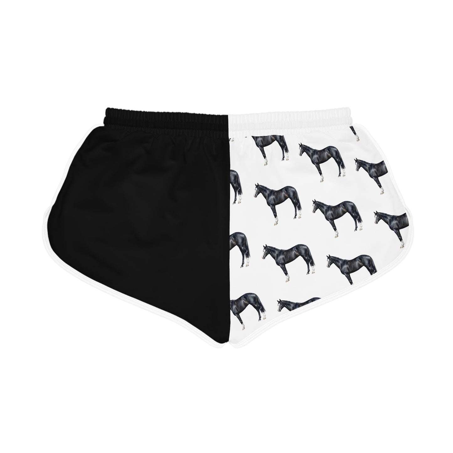 Horse Black & White Relaxed Shorts