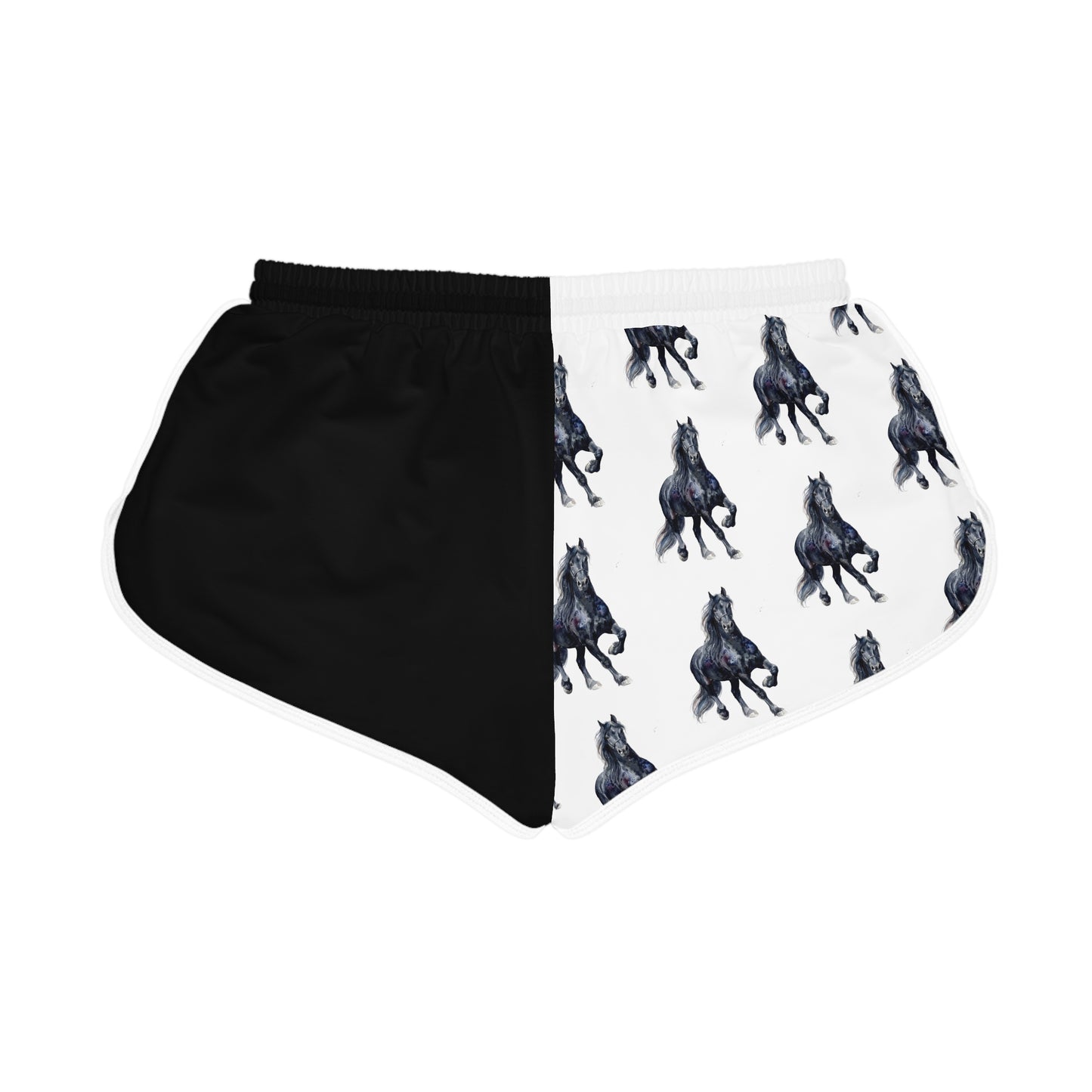 Horse Black & White Relaxed Shorts