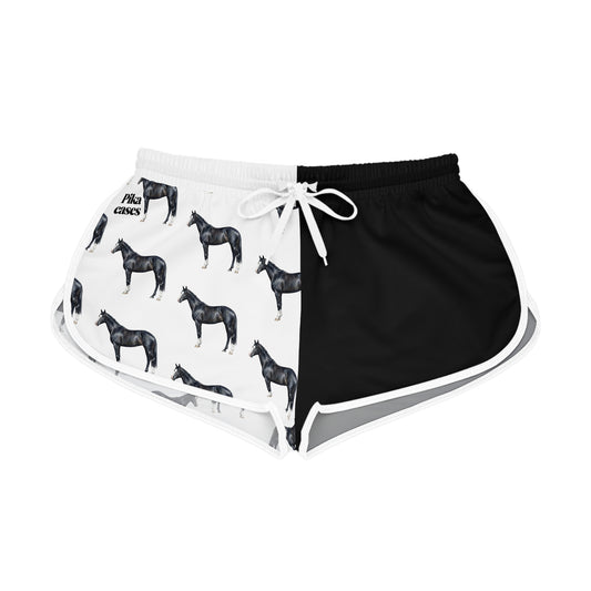 Horse Black & White Relaxed Shorts