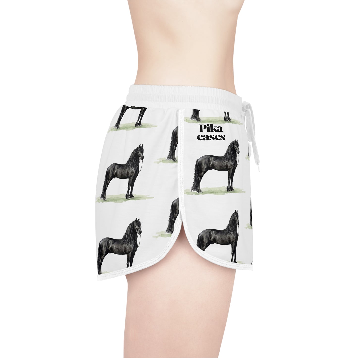 Horse Black & White Relaxed Shorts