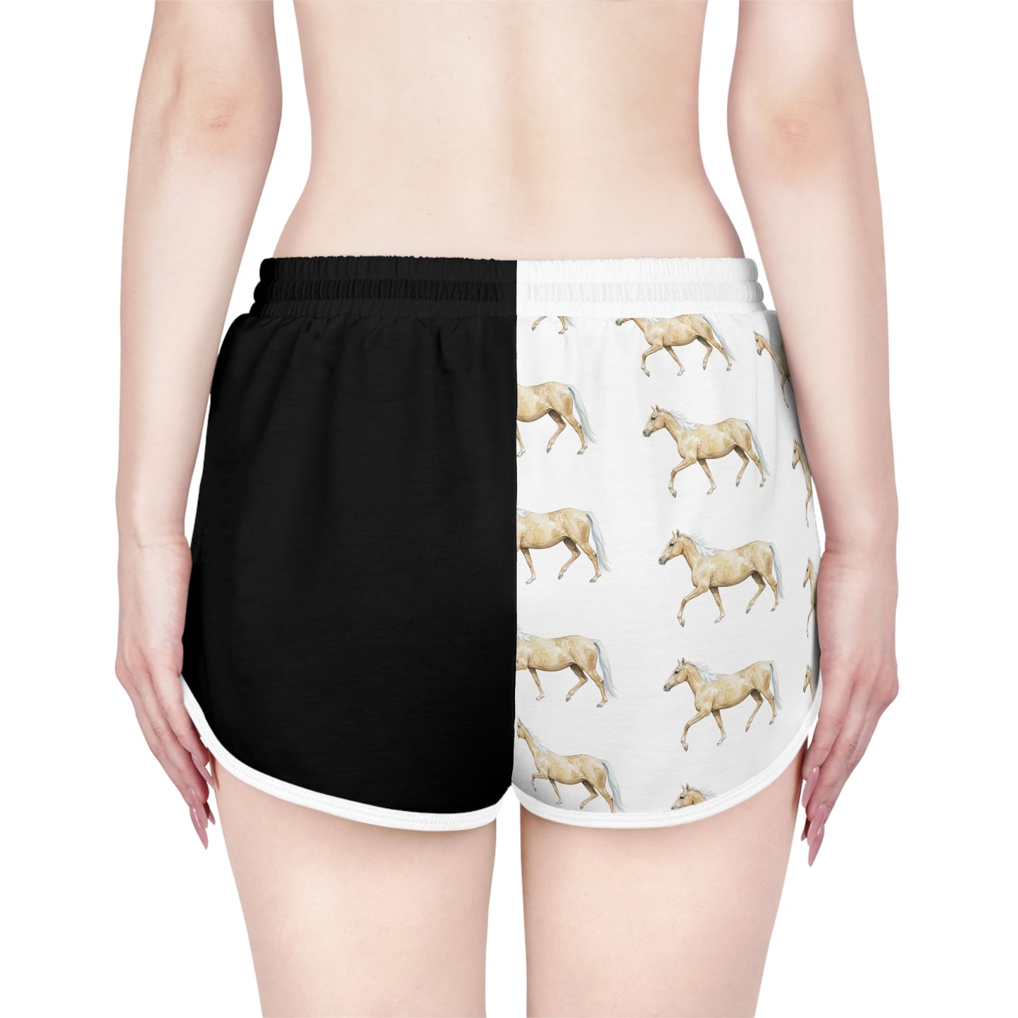 Horse Black & White Relaxed Shorts