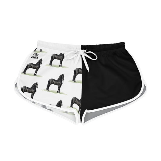 Horse Black & White Relaxed Shorts
