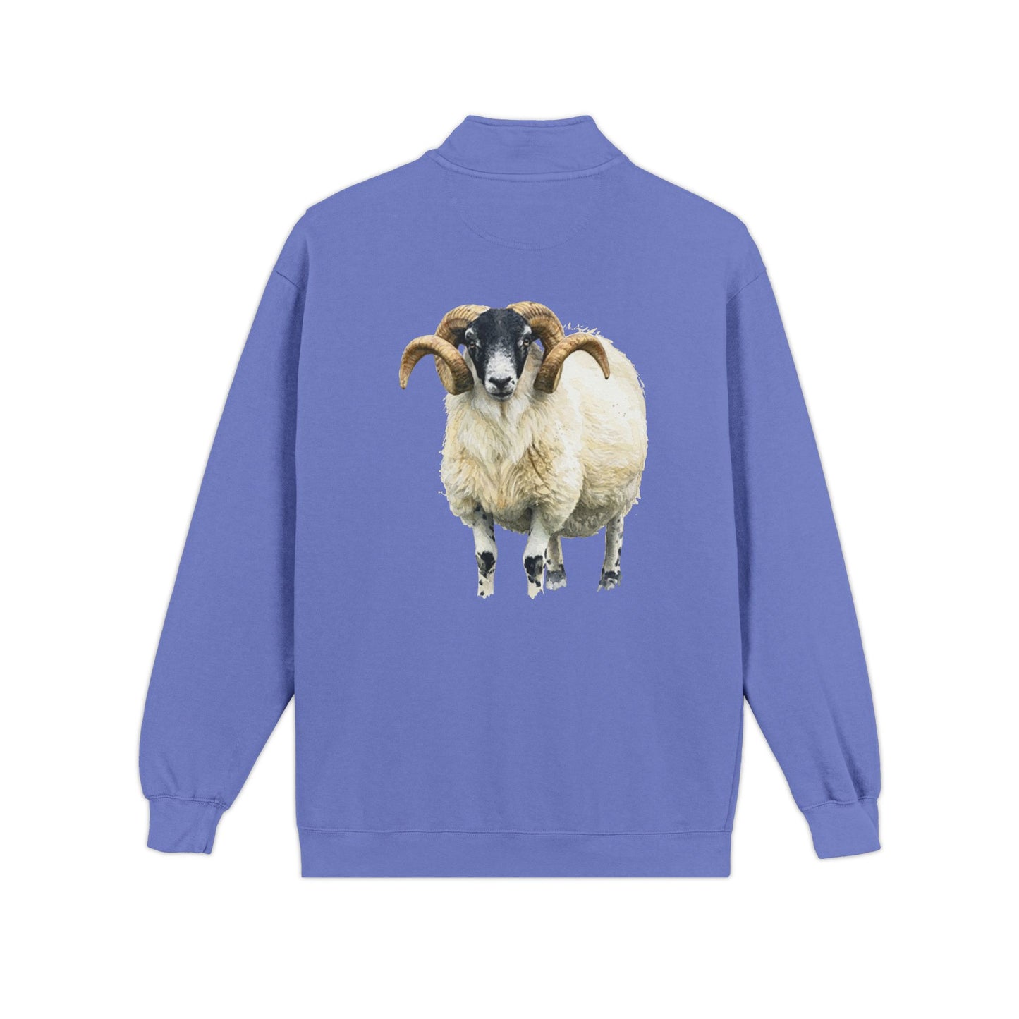 Quarter-Zip Sweatshirt — Pastel Sheep Graphic Cozy Pullover