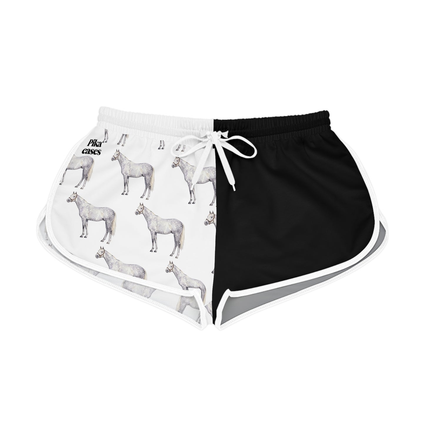 Horse Black & White Relaxed Shorts