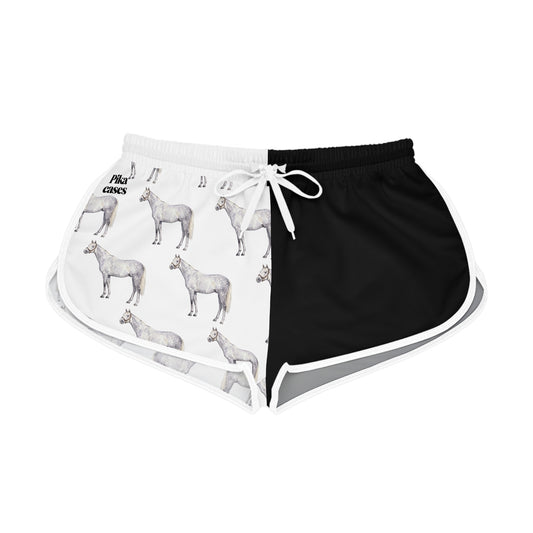 Horse Black & White Relaxed Shorts