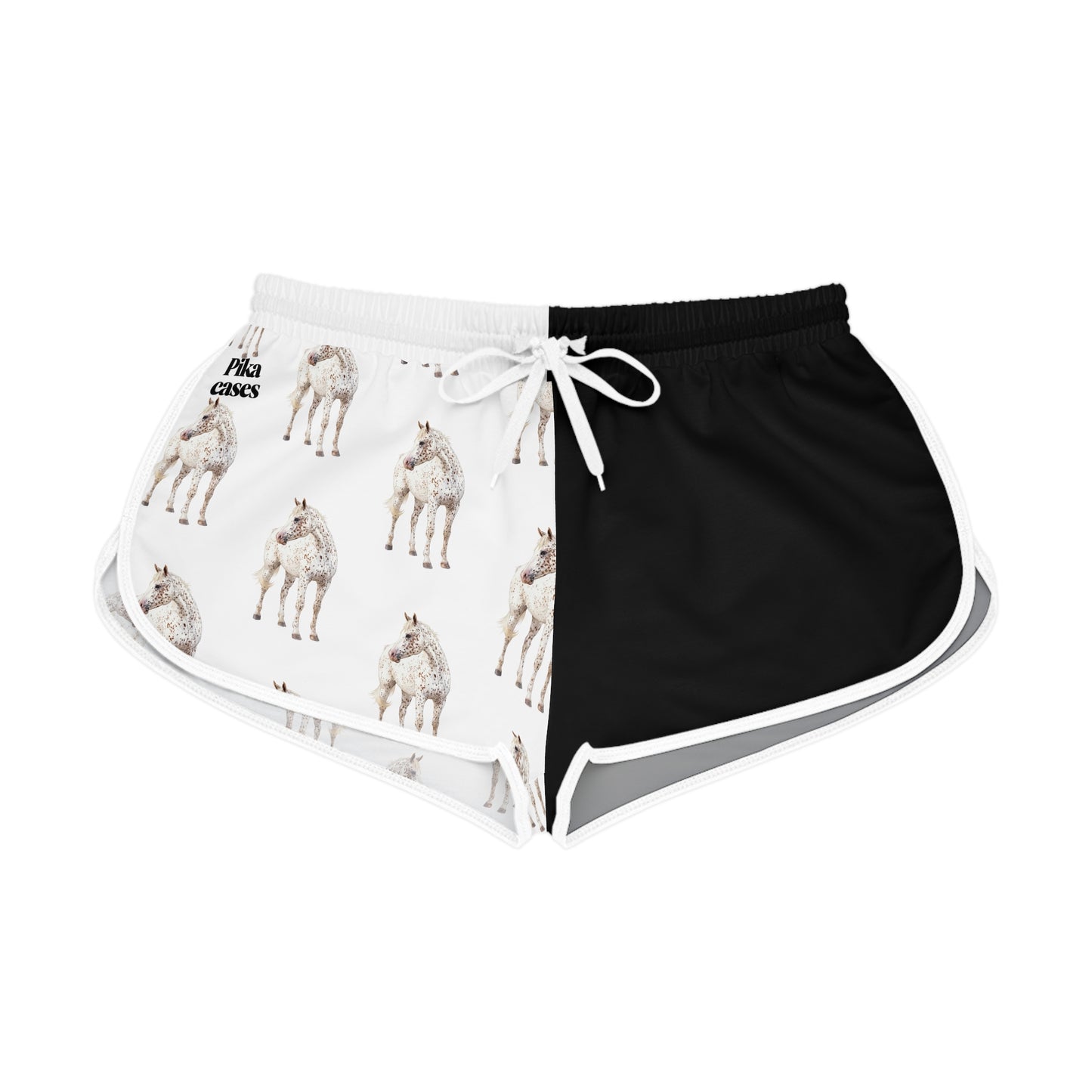 Horse Black & White Relaxed Shorts