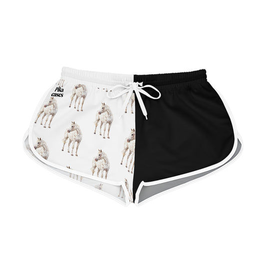 Horse Black & White Relaxed Shorts