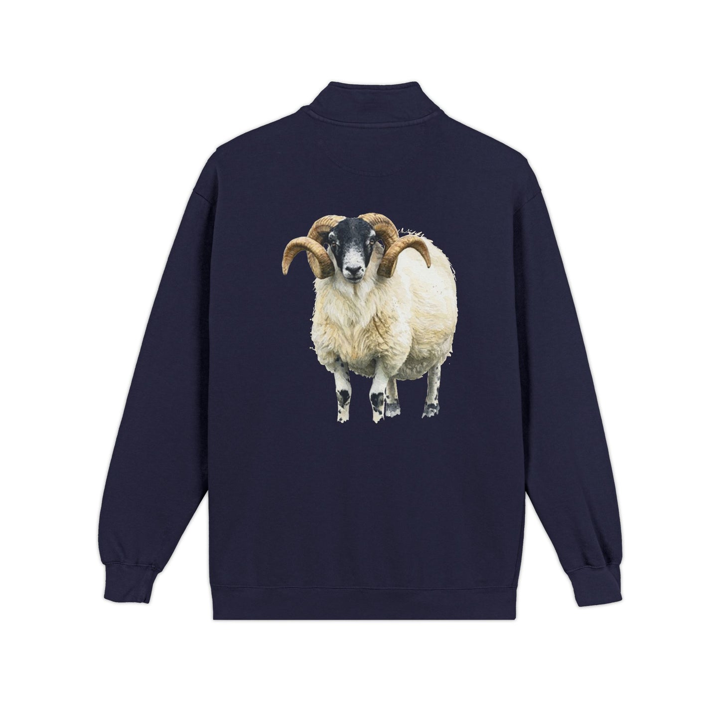Quarter-Zip Sweatshirt — Pastel Sheep Graphic Cozy Pullover
