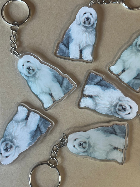 Old English Sheepdog Keyring