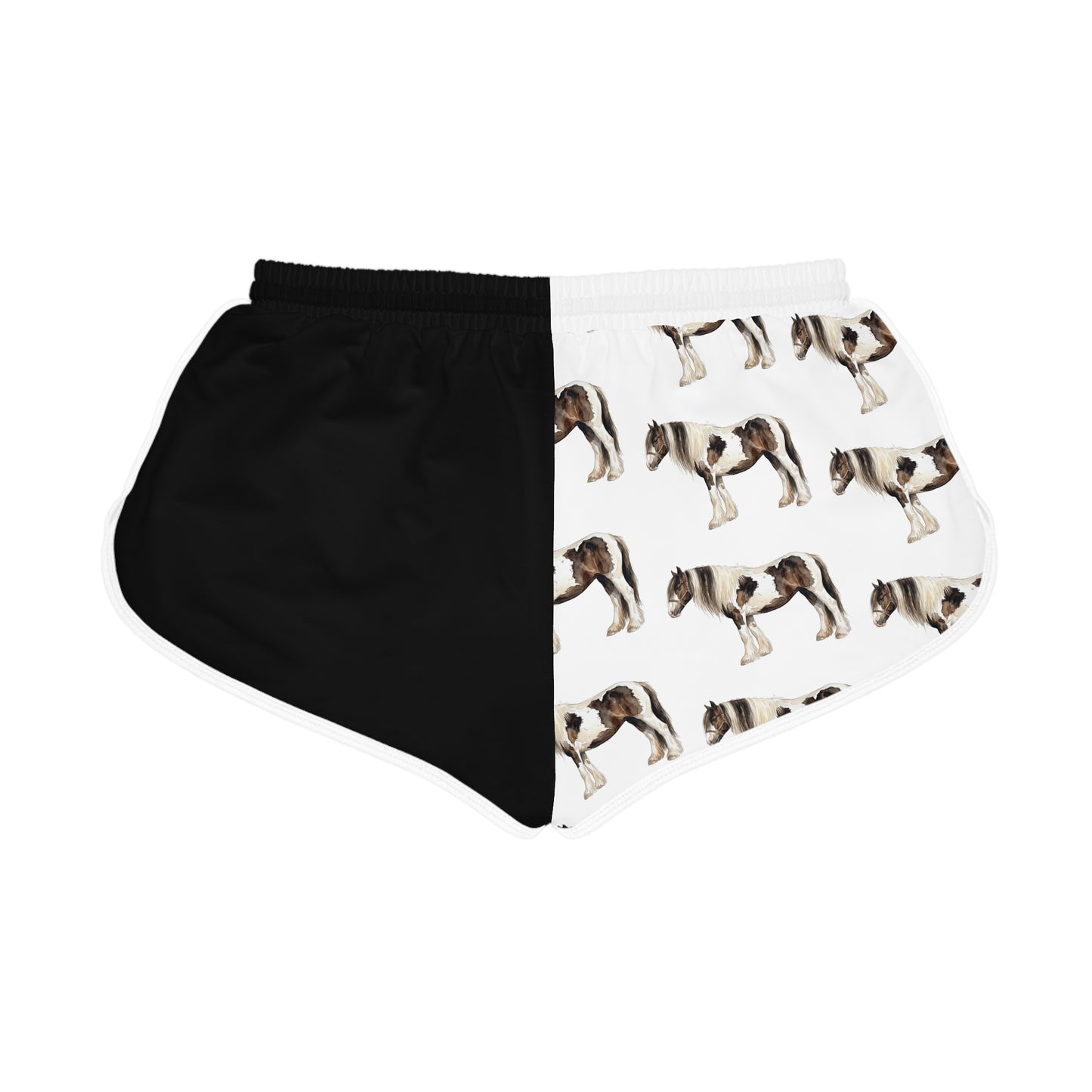 Horse Black & White Relaxed Shorts