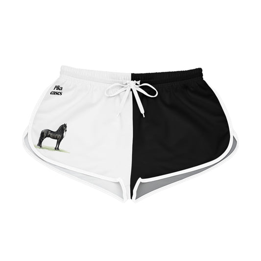 Horse Black & White Relaxed Shorts