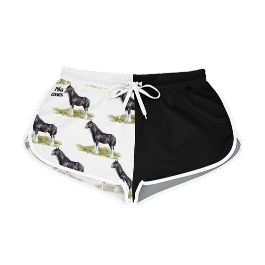 Horse Black & White Relaxed Shorts