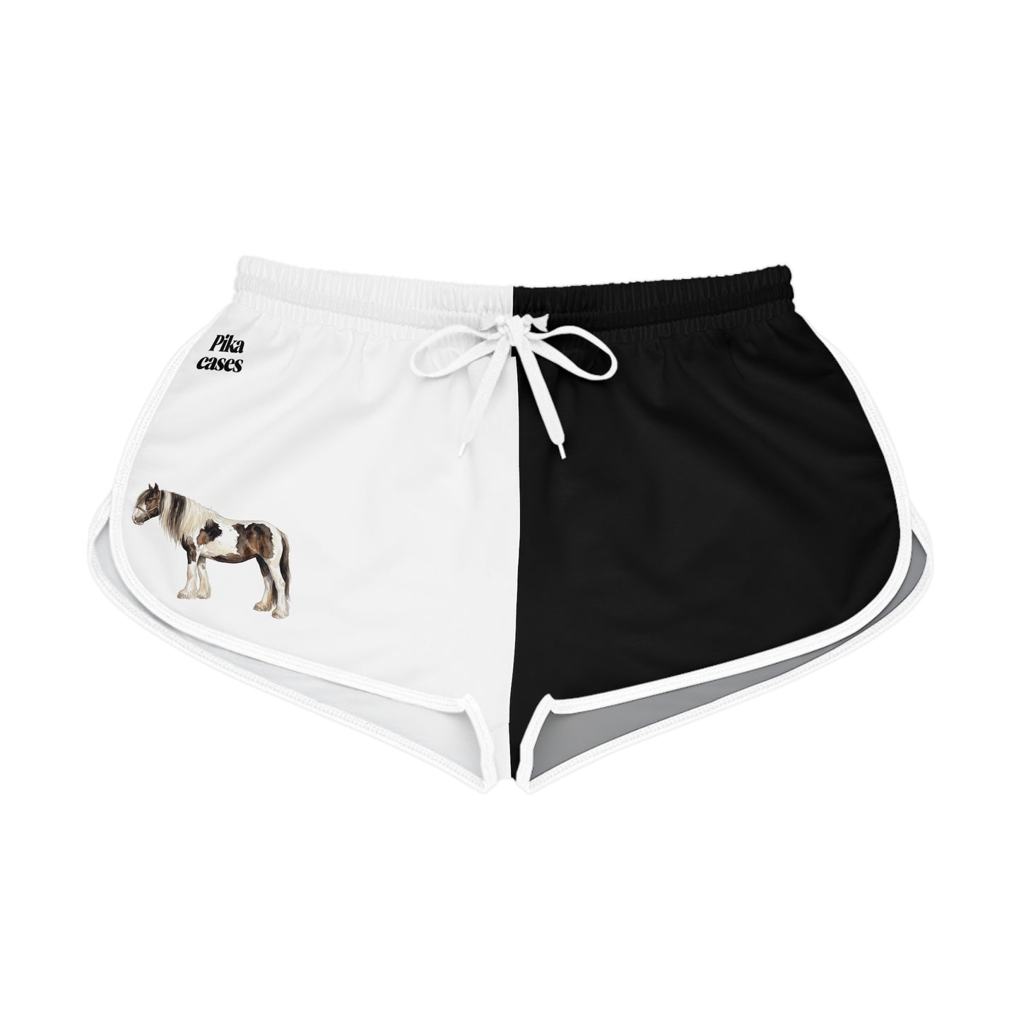 Horse Black & White Relaxed Shorts