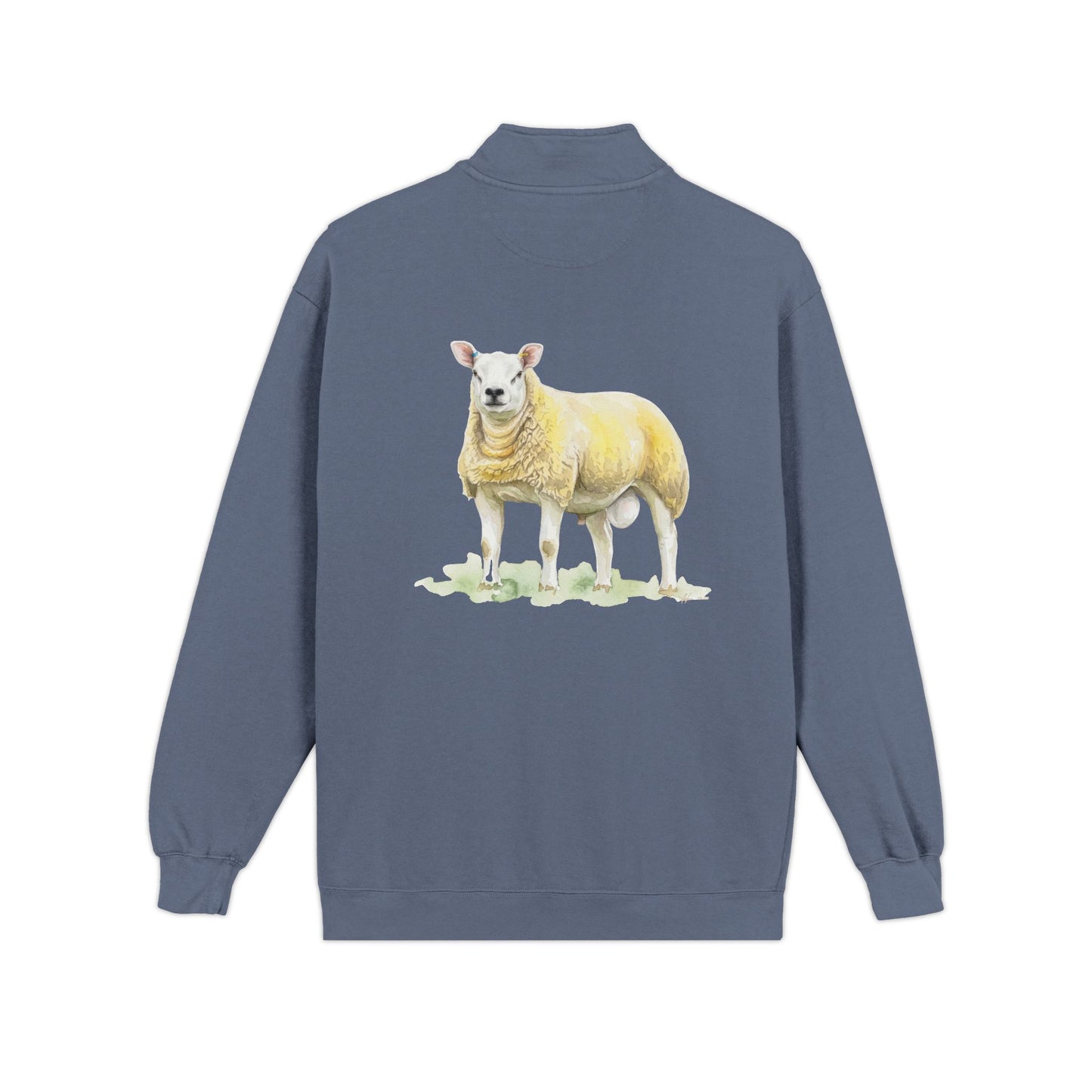 Quarter-Zip Sweatshirt — Pastel Sheep Graphic Cozy Pullover