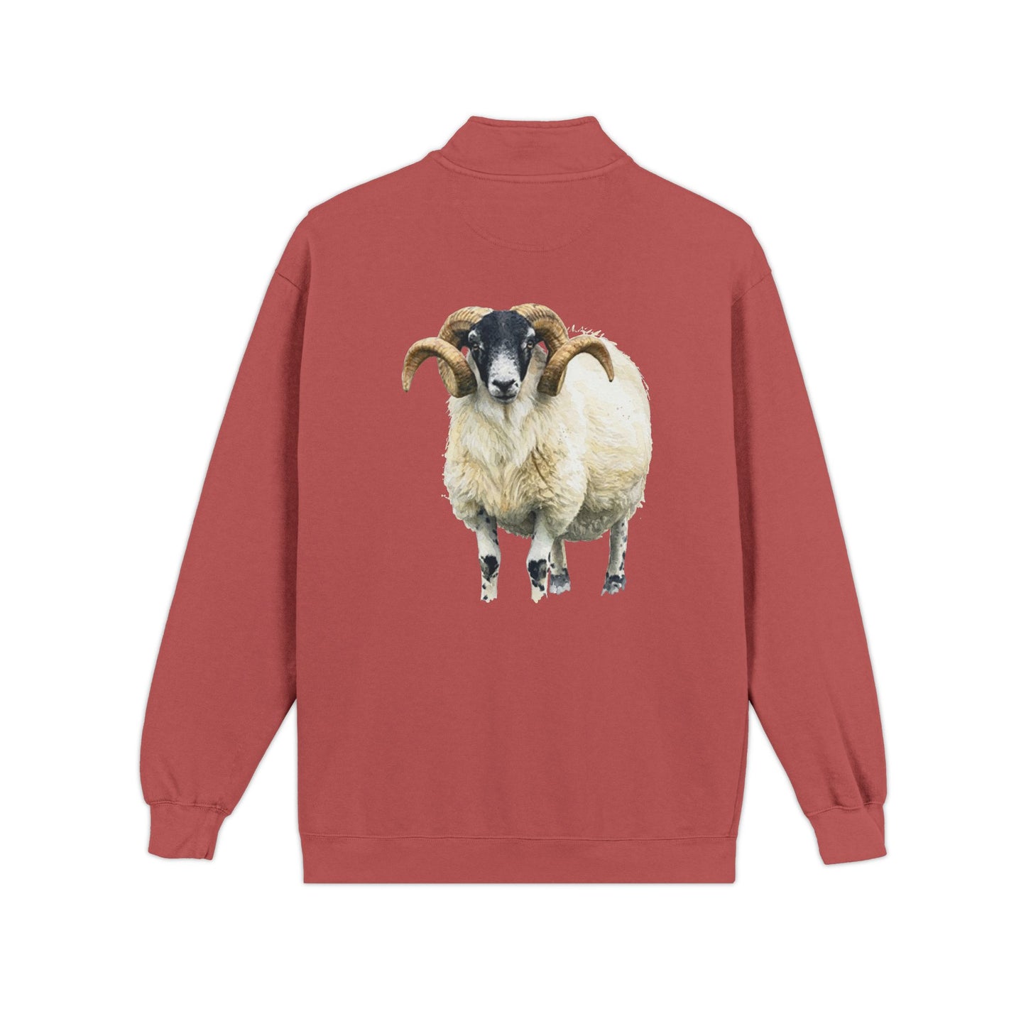 Quarter-Zip Sweatshirt — Pastel Sheep Graphic Cozy Pullover