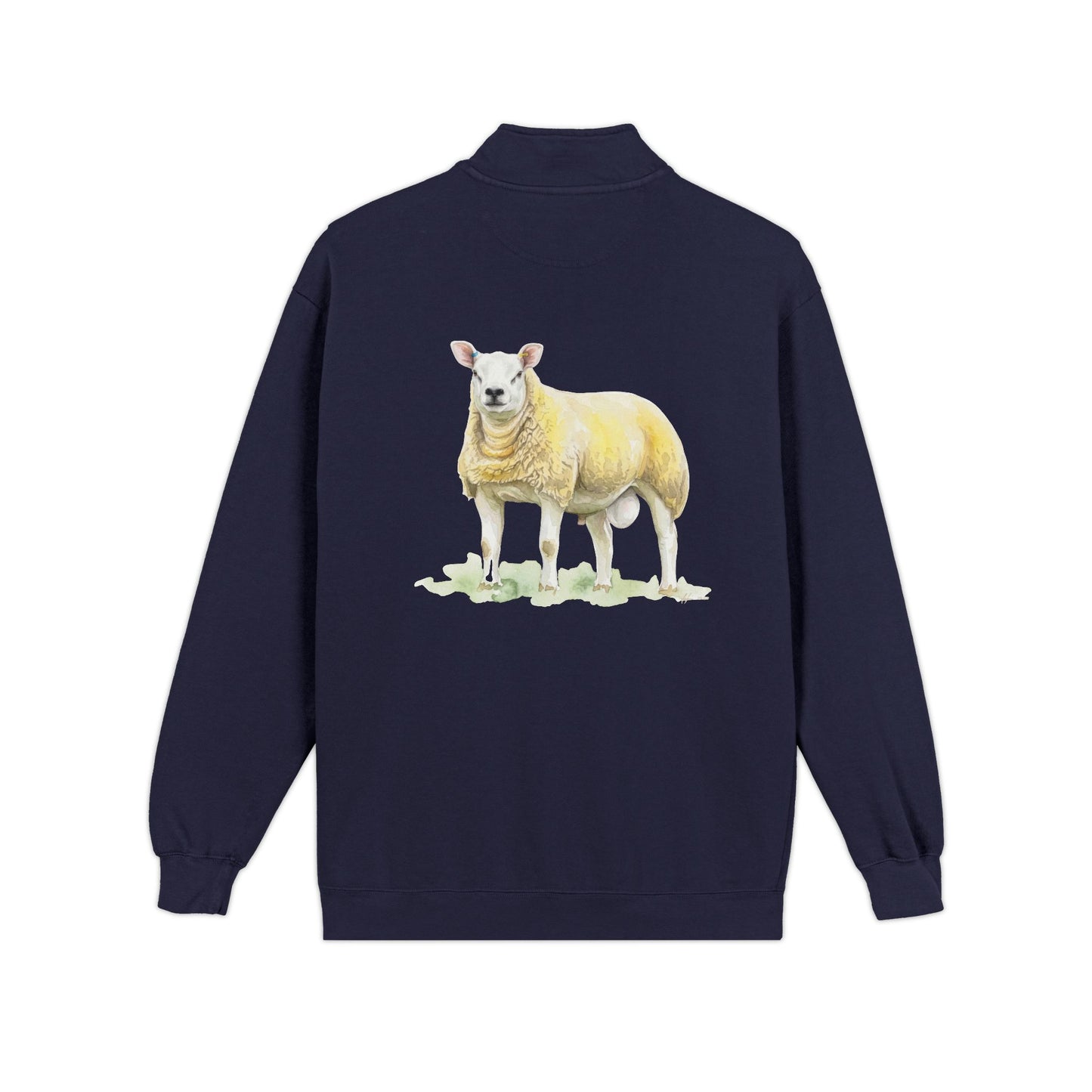 Quarter-Zip Sweatshirt — Pastel Sheep Graphic Cozy Pullover