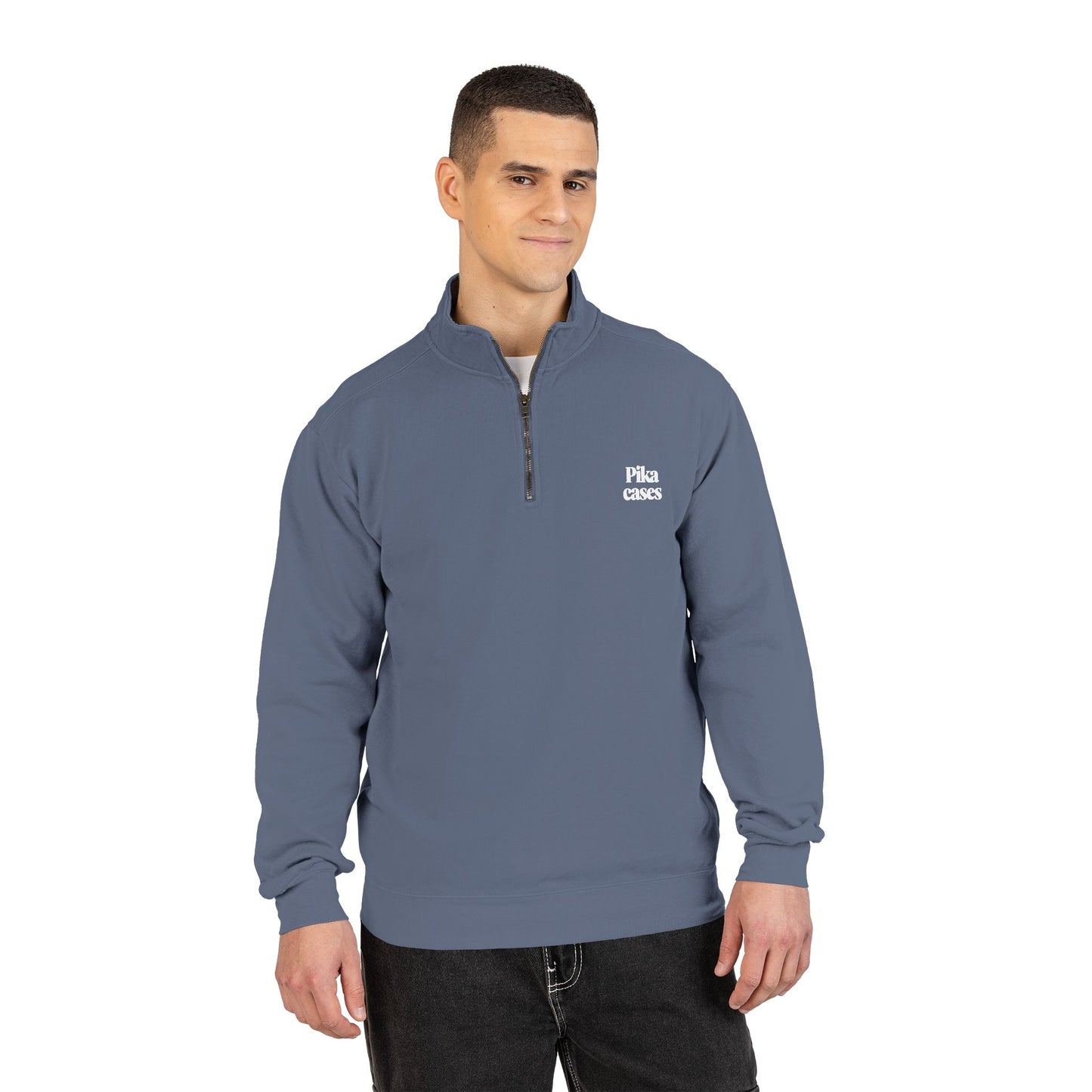Quarter-Zip Sweatshirt — Pastel Sheep Graphic Cozy Pullover