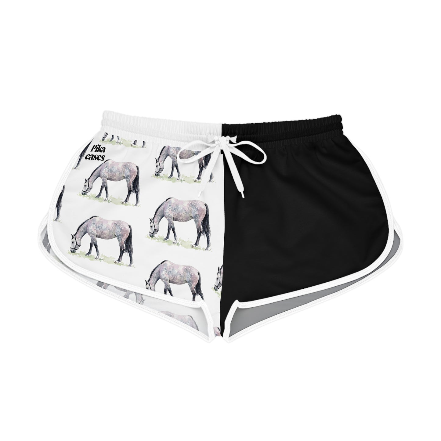 Horse Black & White Relaxed Shorts