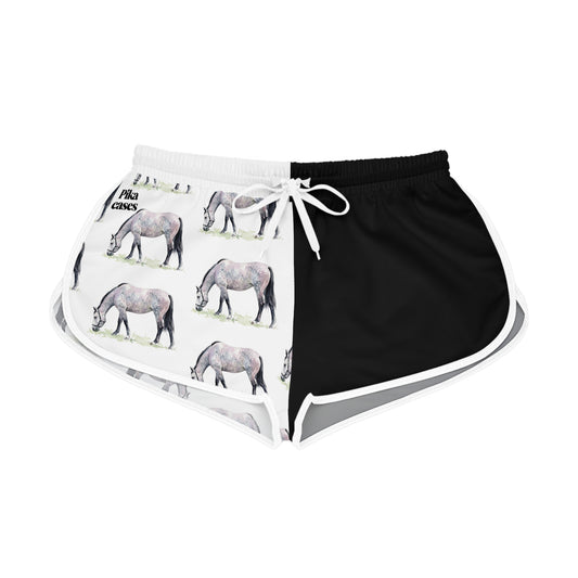 Horse Black & White Relaxed Shorts