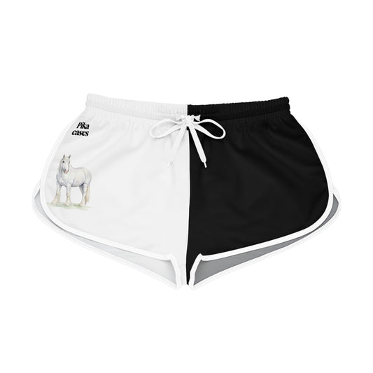 Horse Black & White Relaxed Shorts
