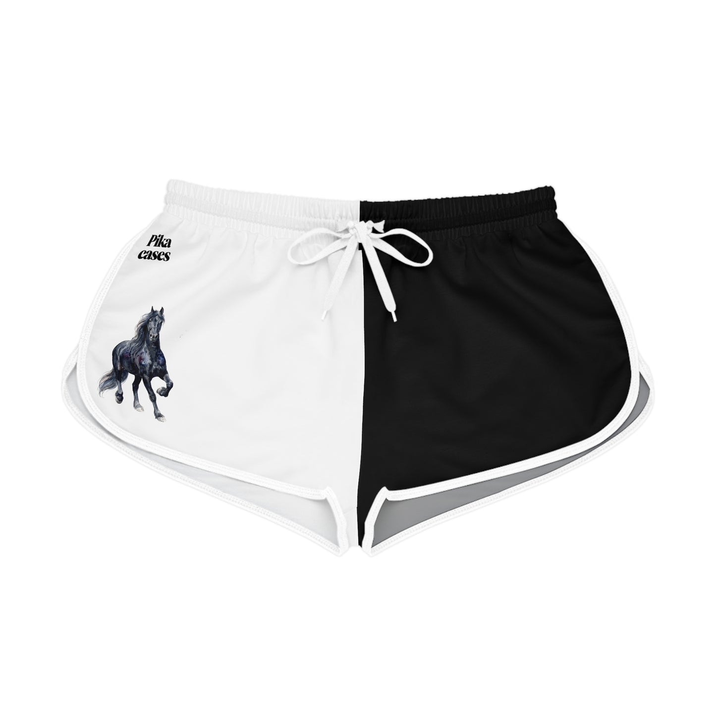 Horse Black & White Relaxed Shorts