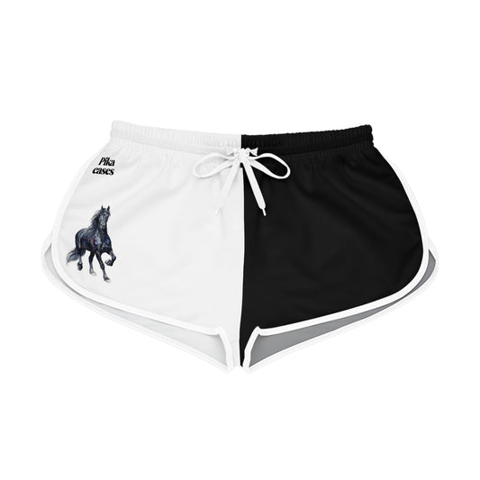 Horse Black & White Relaxed Shorts