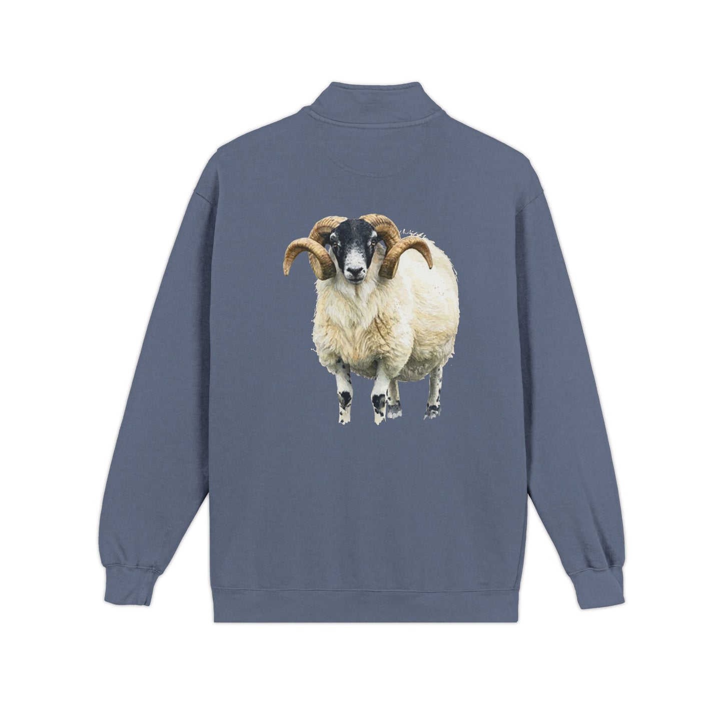 Quarter-Zip Sweatshirt — Pastel Sheep Graphic Cozy Pullover