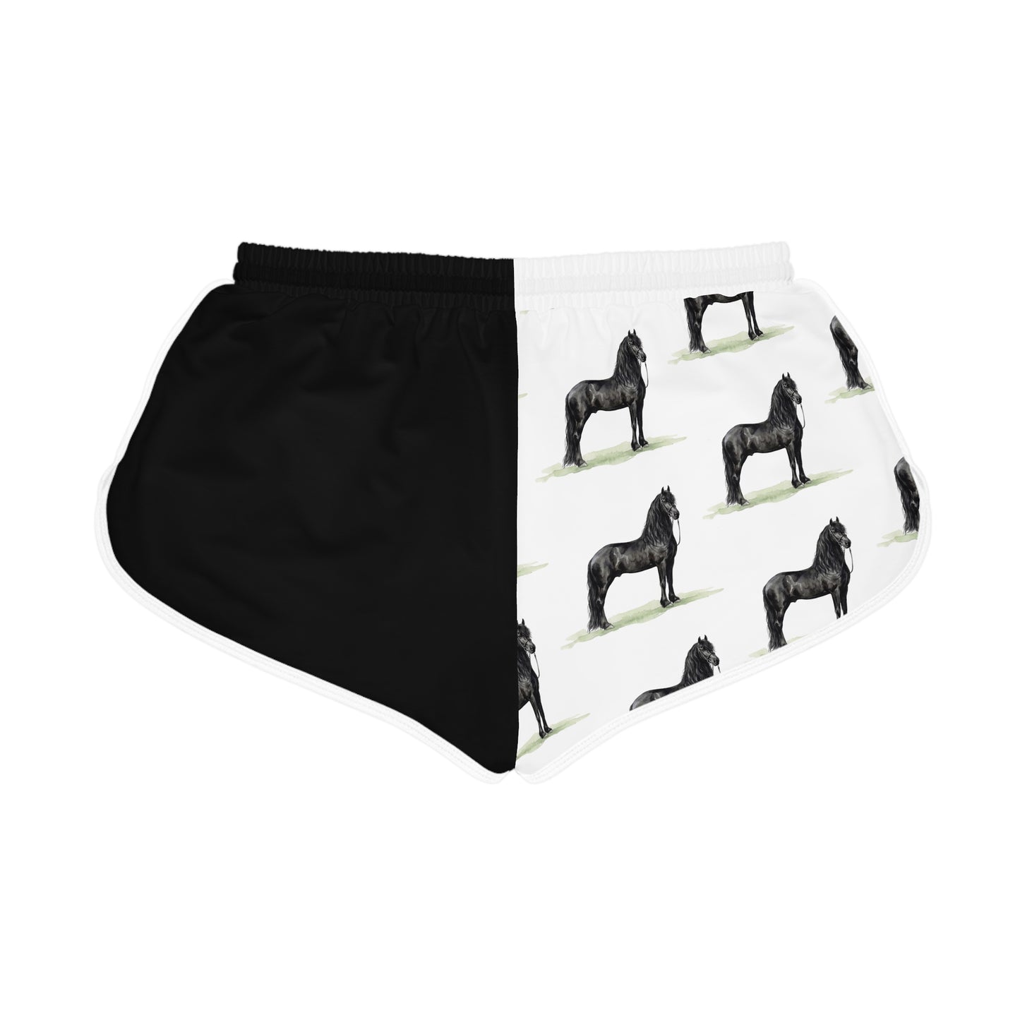 Horse Black & White Relaxed Shorts