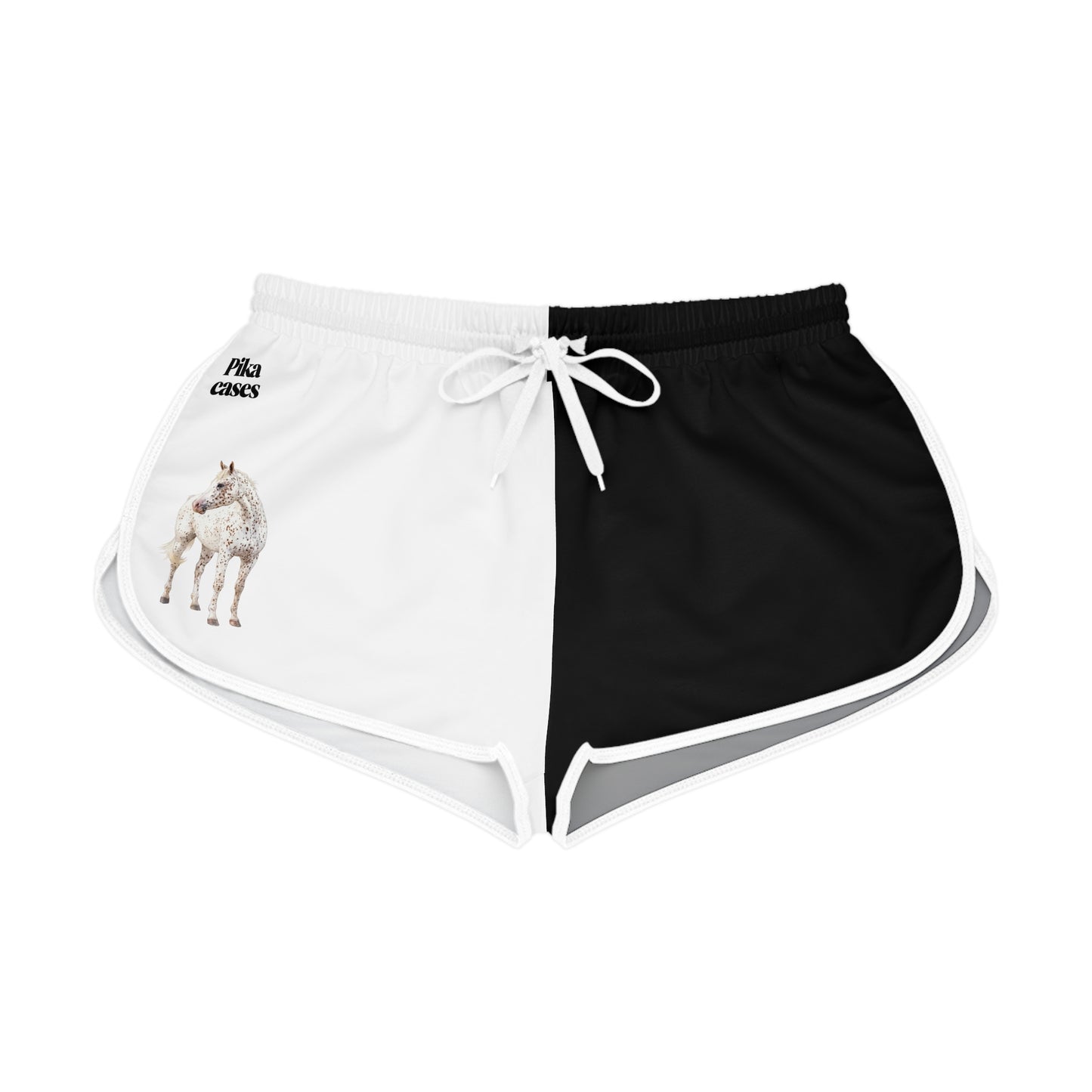 Horse Black & White Relaxed Shorts
